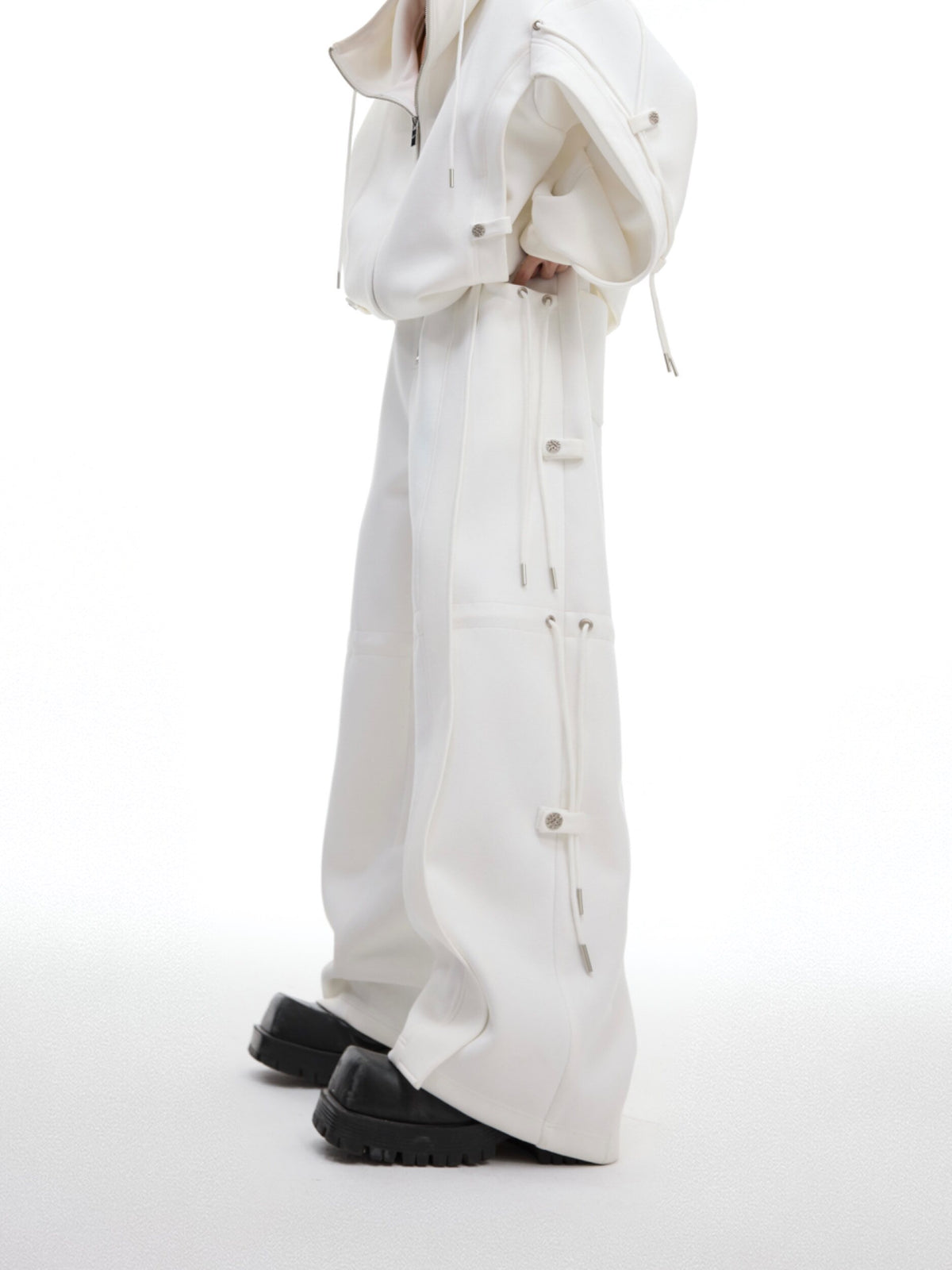 Deconstructed Wide-Leg Drawstring Pants - product image 1
