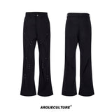 Pleated Rivet Straight-Leg Cotton Pants - product image 5