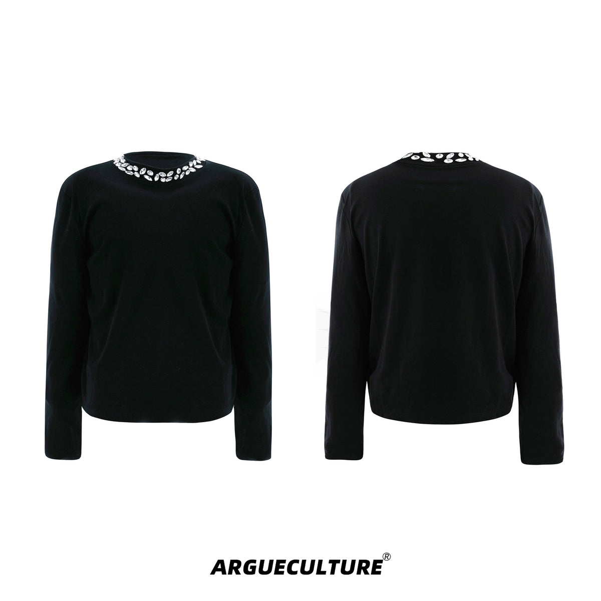 Rhinestone Cotton Blend Long-Sleeve Tee - product image 5