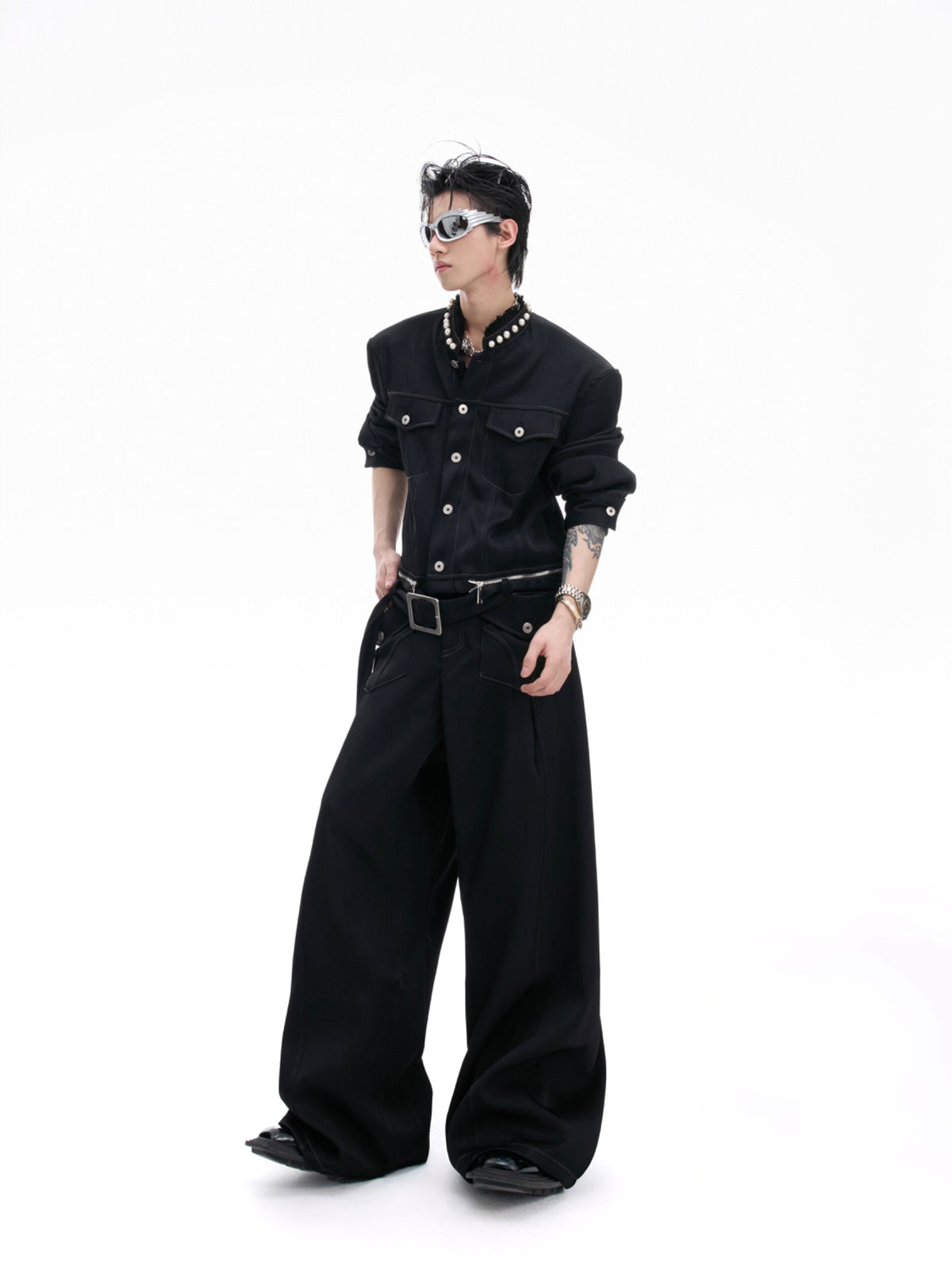 Contrast-Stitch Cargo Jeans - product image 5