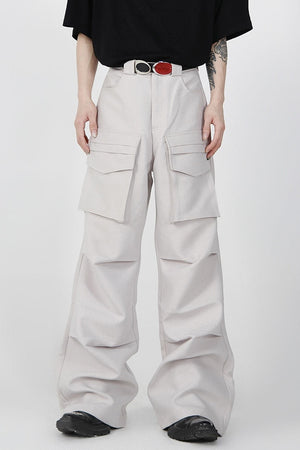 Oversized-Cargo-Pants-with-Patch-Pockets---Streetwear-Drop-Crotch-Design-Light-Gray