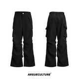Oversized-Cargo-Pants-with-Pleats-Droopy-Streetwear-Trousers-Black-Bottoms