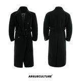Oversized-Double-Breasted-Wool-Trench-Coat---Belted-Knee-Length-Black-Jacket