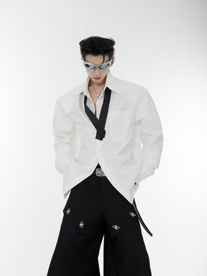 Oversized-Drop-Shoulder-Shirt-with-Split-Cuffs--Layered-Design-White