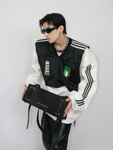 Oversized-Drop-Shoulder-Sweatshirt-Vest-Layered-Long-Sleeve-Tee-Black-and-White