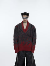 Oversized-V-Neck-Gradient-Sweater---Winter-Fluffy-Knit---Xmas-Vibes-Red