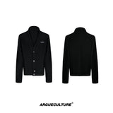 Oversized-V-Neck-Knit-Cardigan---Chunky-Metal-Buttons---Streetwear-Black
