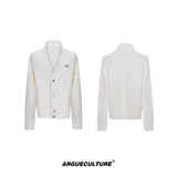 Oversized-V-Neck-Knit-Cardigan---Chunky-Metal-Buttons---Streetwear-White