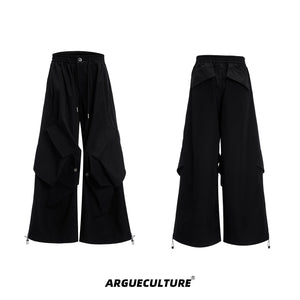 Oversized-Vest-Pants-Set-with-Drawstrings-Multi-Pocket-Streetwear-Black-bottoms