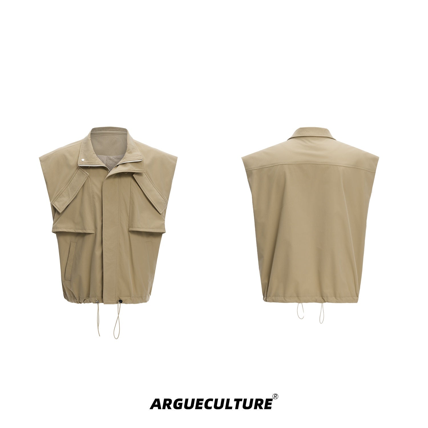 Oversized-Vest-Pants-Set-with-Drawstrings-Multi-Pocket-Streetwear-Khaki-Jacket