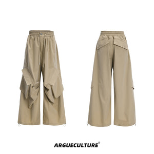 Oversized-Vest-Pants-Set-with-Drawstrings-Multi-Pocket-Streetwear-Khaki-bottoms