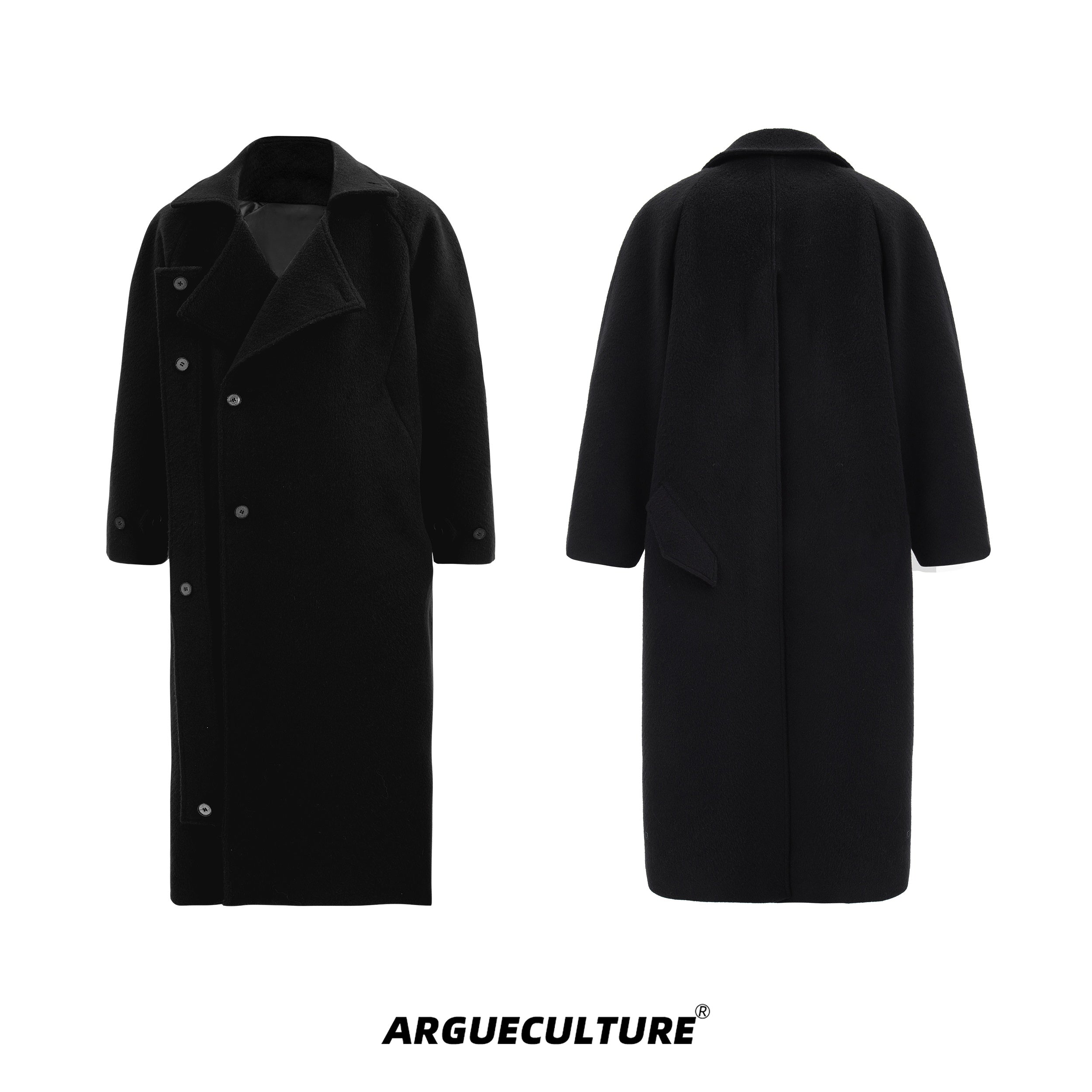 Oversized-Wool-Coat-Men---Heavyweight-Long-Trench-Overcoat-Black-Jacket