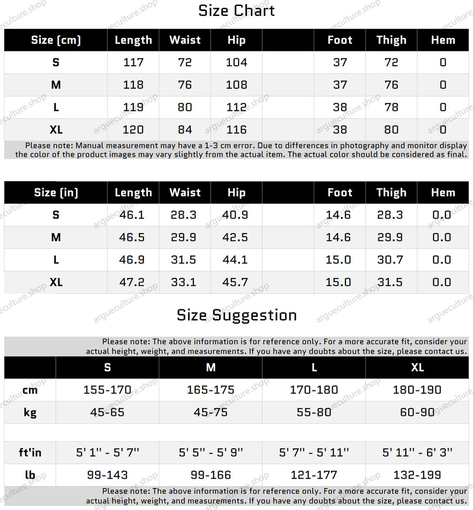 Size Chart for Slim Fit Lederhosen mit einzigartigen unregelmäßigen Nähten