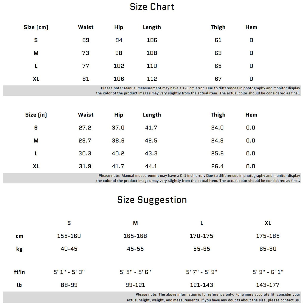 Size Chart for 스트리트 스타일을 위한 유니크 가죽 패치 캐주얼 팬츠