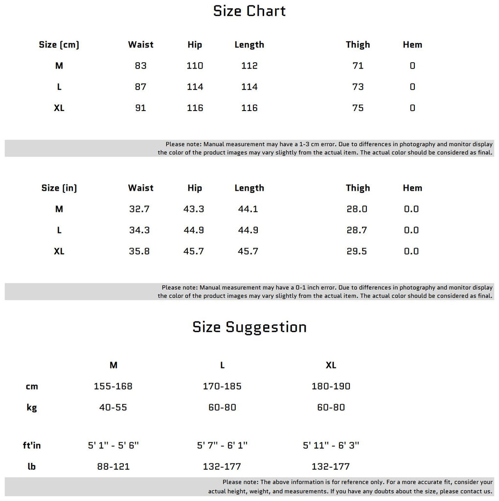 Size Chart for 현대적인 디자인의 금속 버튼 분리 밑단 캐주얼 팬츠