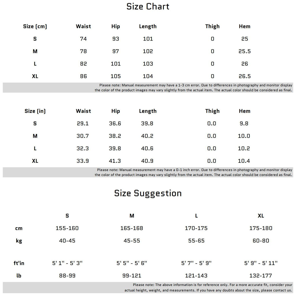 Size Chart for 편안함을 위한 금속 버튼 디테일의 캐주얼 팬츠