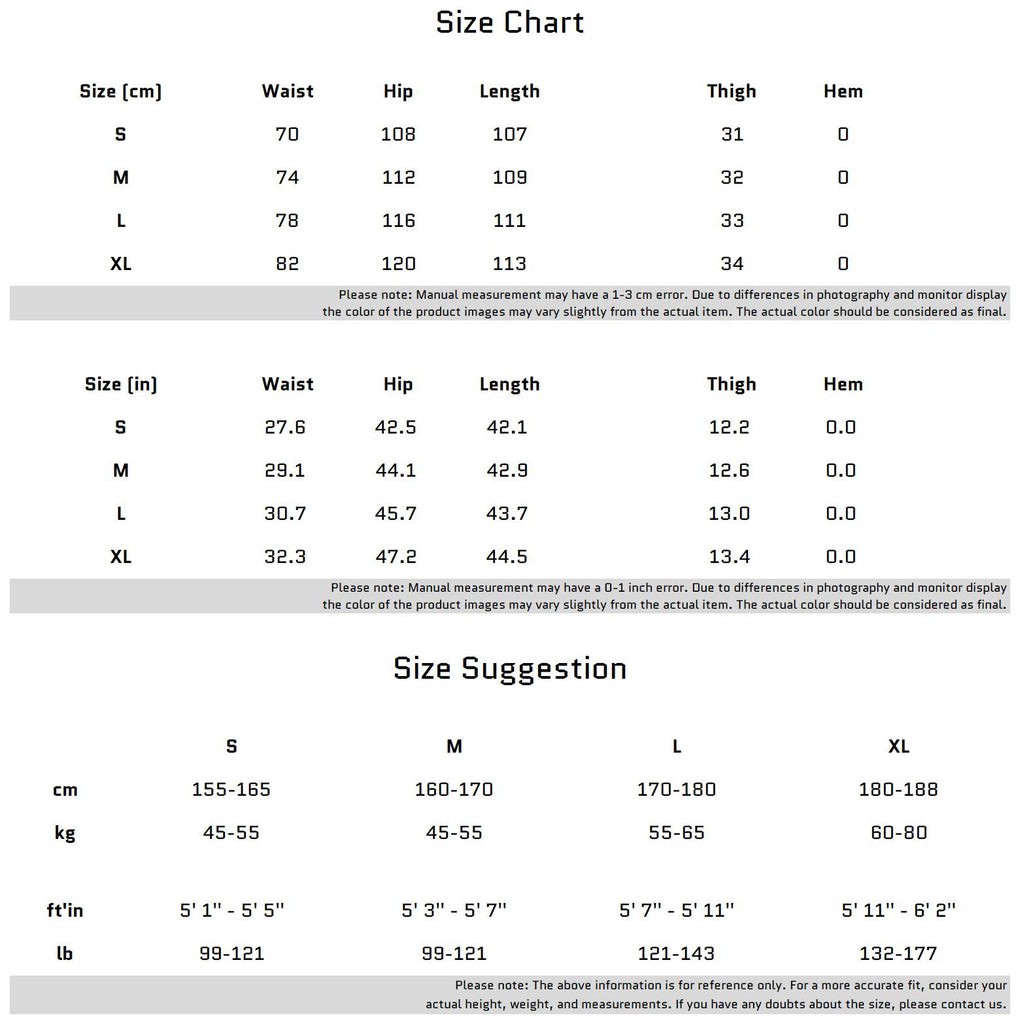 Size Chart for 분리형 버튼 기능이 있는 면 스트레치 데님 바지