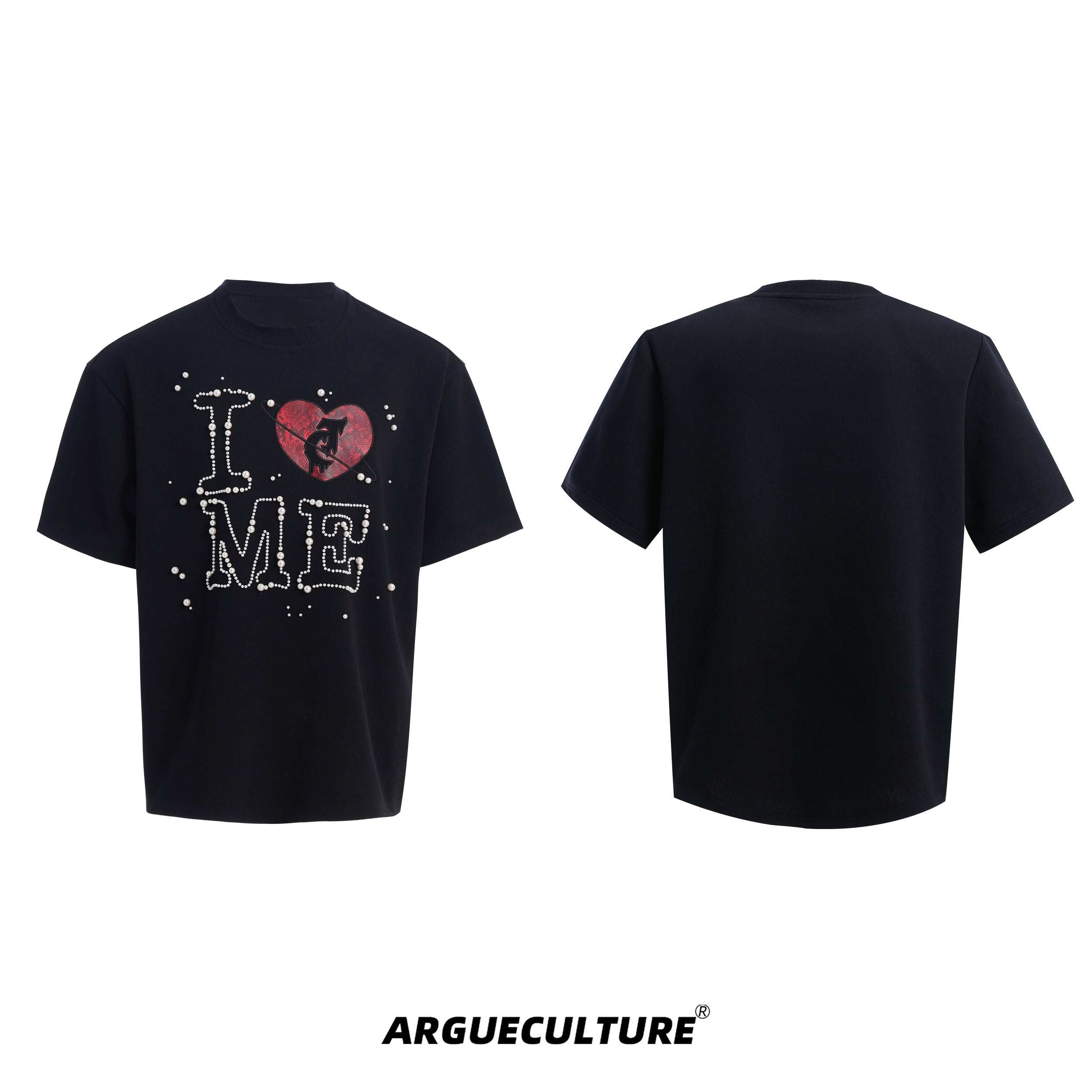 Pearl-Embellished-Heart-Graphic-Oversized-Tee---Couples-Streetwear-Black