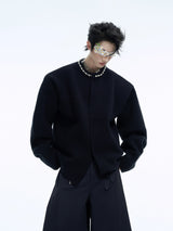Pearl-Trimmed-Cropped-Cardigan---Oversized-Knit-Sweater-Black-Shirt