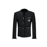 Pearl-Trimmed-Short-Tweed-Jacket---Glitter-Detail-Streetwear-Black-Shirt