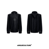 Punk-Hooded-PU-Leather-Jacket---Oversized-Fit-with-Studs-Black