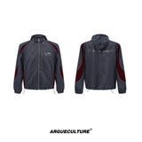 Reflective-Color-Block-Hooded-Windbreaker---Sporty-Streetwear-Set-Gray-Top