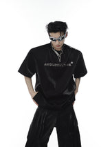 Retro-Puff-Sleeve-Tee-with-Metal-Buttons-3D-Print-Streetwear-Black