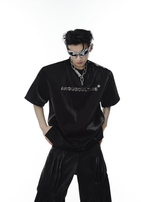 Retro-Puff-Sleeve-Tee-with-Metal-Buttons-3D-Print-Streetwear-Black