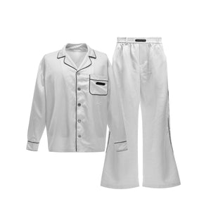 Silk-Satin-Padded-Shoulder-Loungewear-Set---Luxury-Sleepwear-White-Suit Set