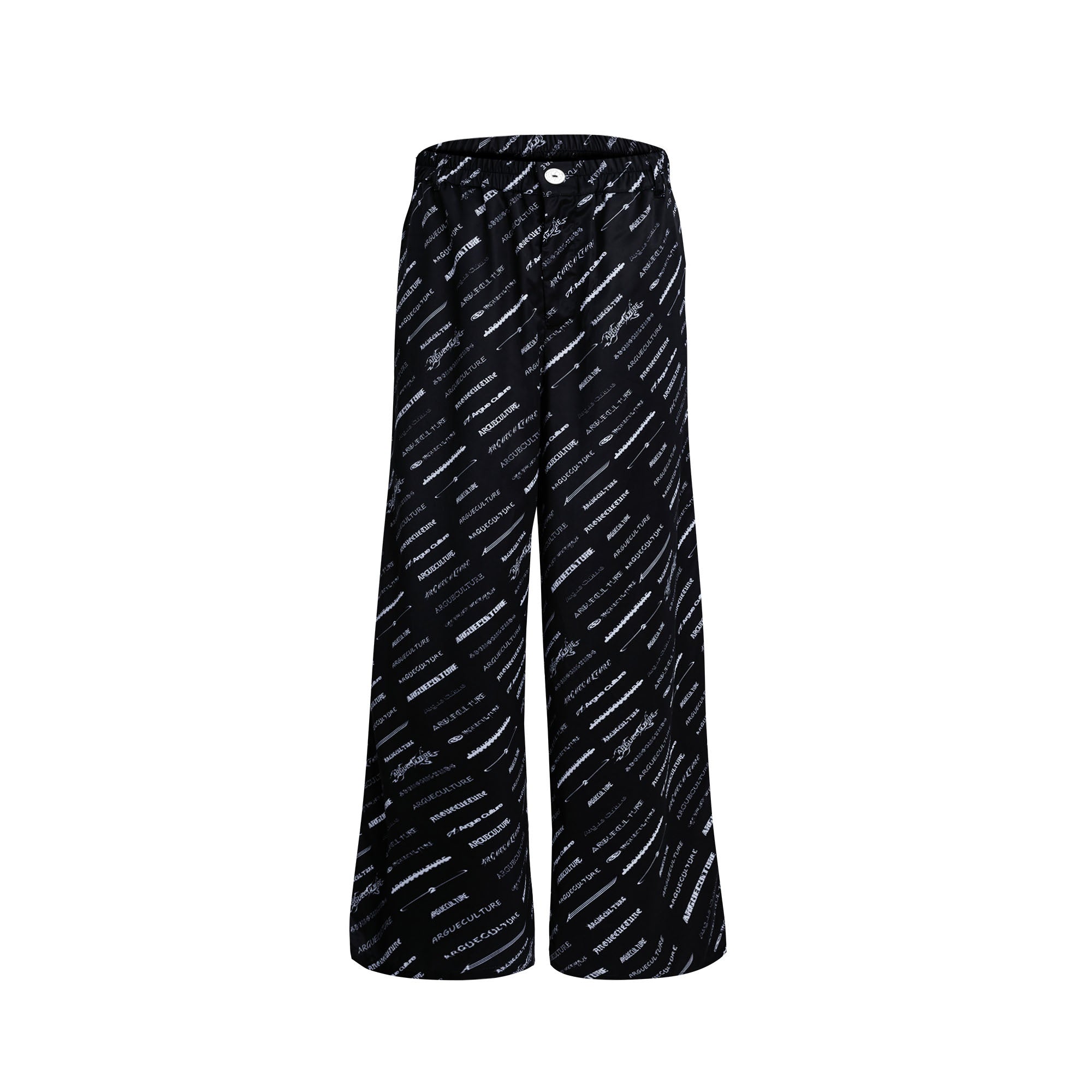 Silk-Satin-Padded-Shoulder-Shirt---Loungewear-Set-for-Couples-Black-Pants