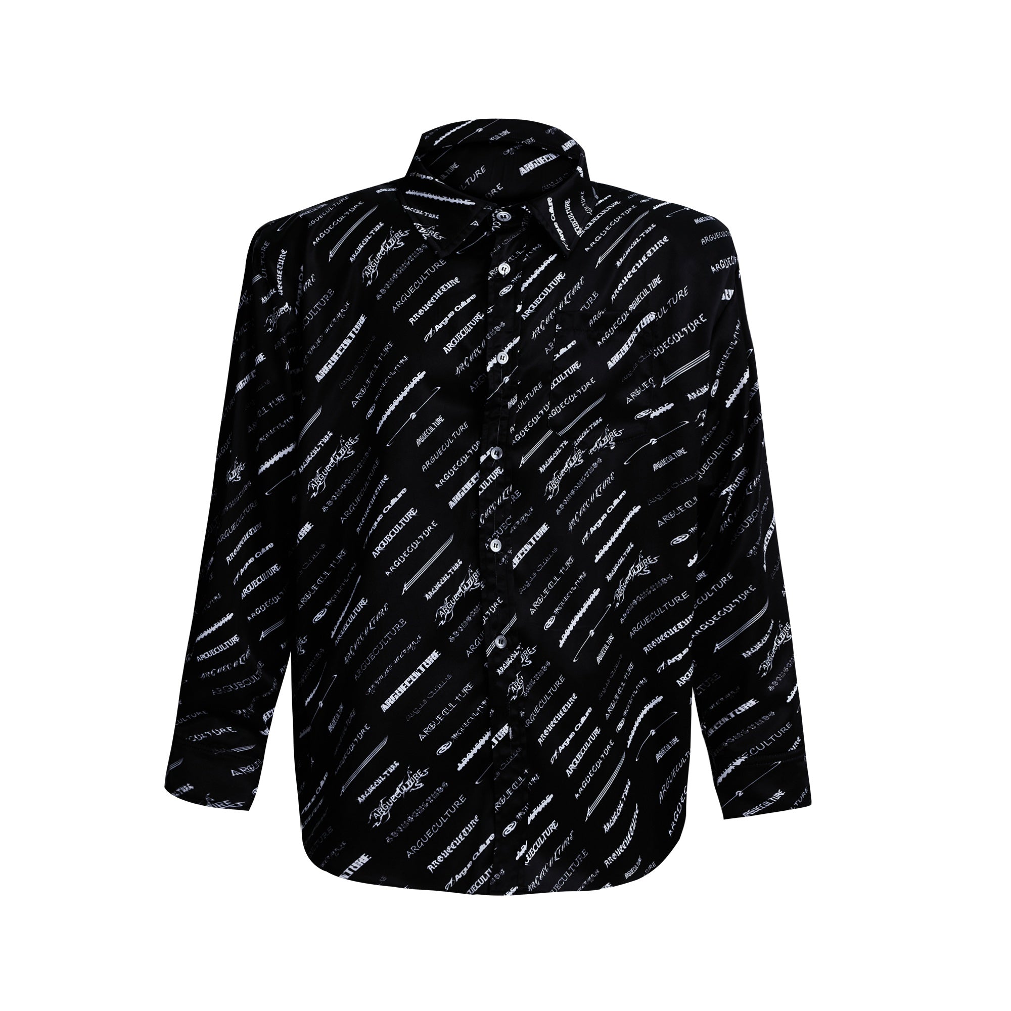 Silk-Satin-Padded-Shoulder-Shirt---Loungewear-Set-for-Couples-Black-Top