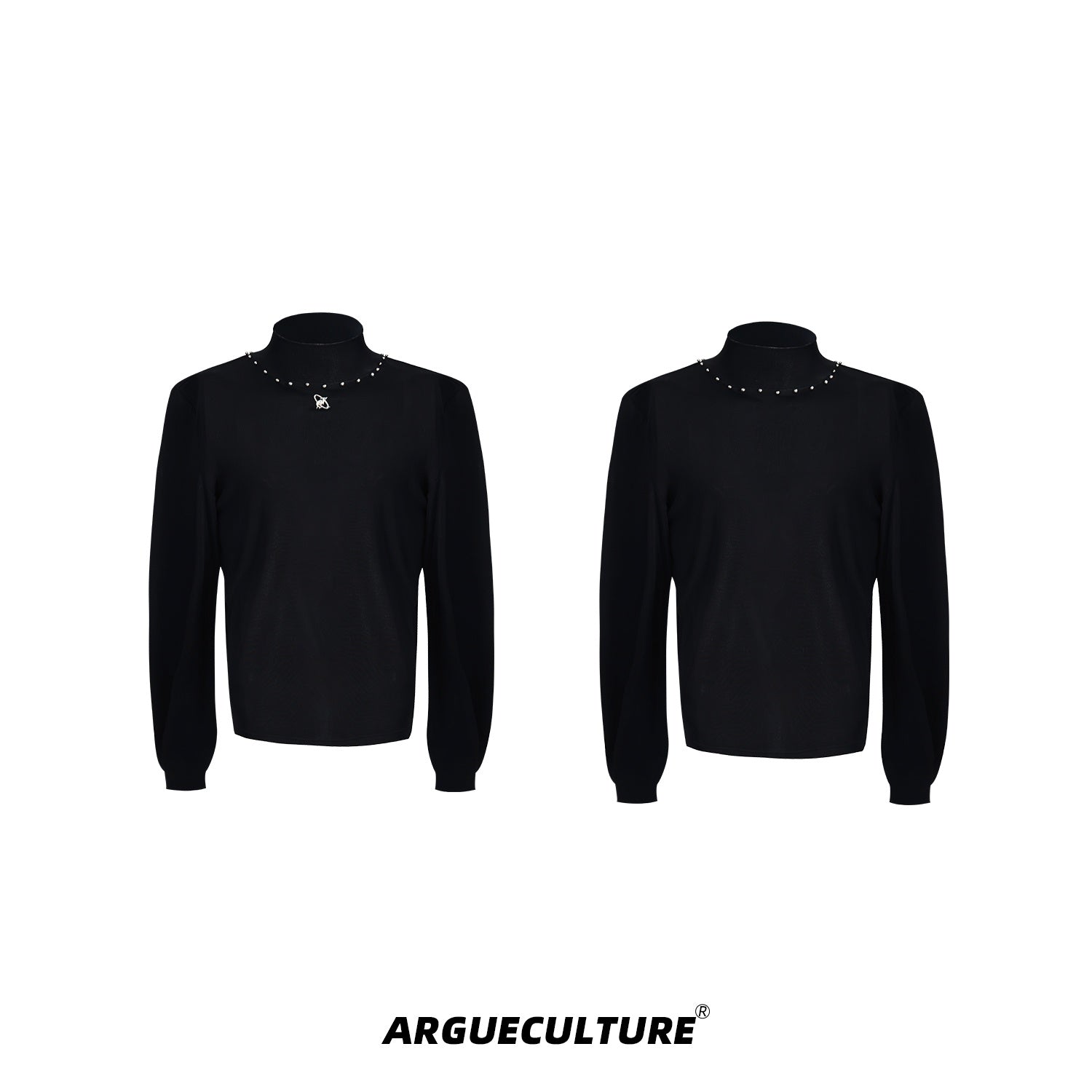 Slim-Fit-Stand-Collar-Tee-with-Metallic-Logo---Streetwear-Essential-Black-Jacket