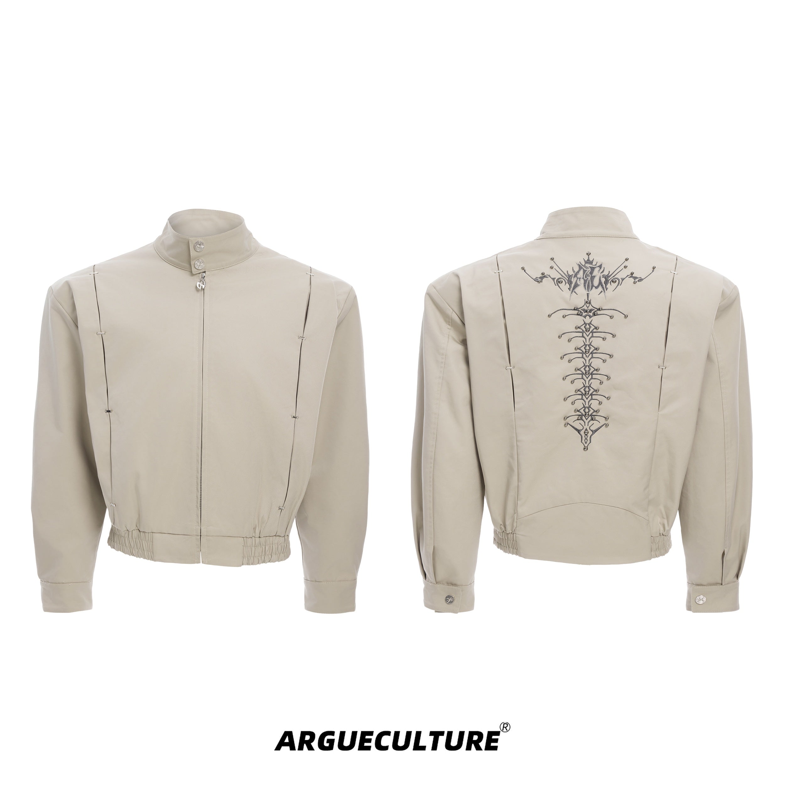 Snake-Eye-Harrington-Jacket---Wide-Fit-Studded-Collar-jacket