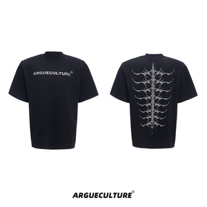Snake-Eye-Spine-Embroidered-Heavyweight-Cotton-Tee---320g-Black-T-shirt