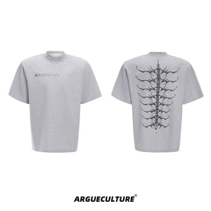 Snake-Eye-Spine-Embroidered-Heavyweight-Cotton-Tee---320g-Gray-T-shirt
