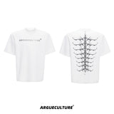 Snake-Eye-Spine-Embroidered-Heavyweight-Cotton-Tee---320g-White-T-shirt