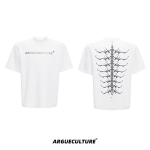 Snake-Eye-Spine-Embroidered-Heavyweight-Cotton-Tee---320g-White-T-shirt
