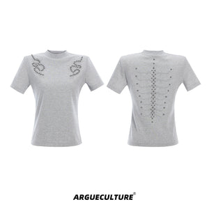 Snake-Eye-Spine-Metal-Rivet-Slim-Fit-Tee---Streetwear-Top-Gray-T-Shirt