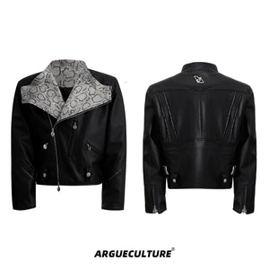 Snake-Print-PU-Leather-Jacket---Streetwear-Cropped-Biker-Coat-Black-Jacket
