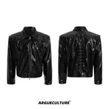 Spiked-Stud-Embossed-Leather-Jacket---Glossy-Streetwear-Biker-Coat-Black