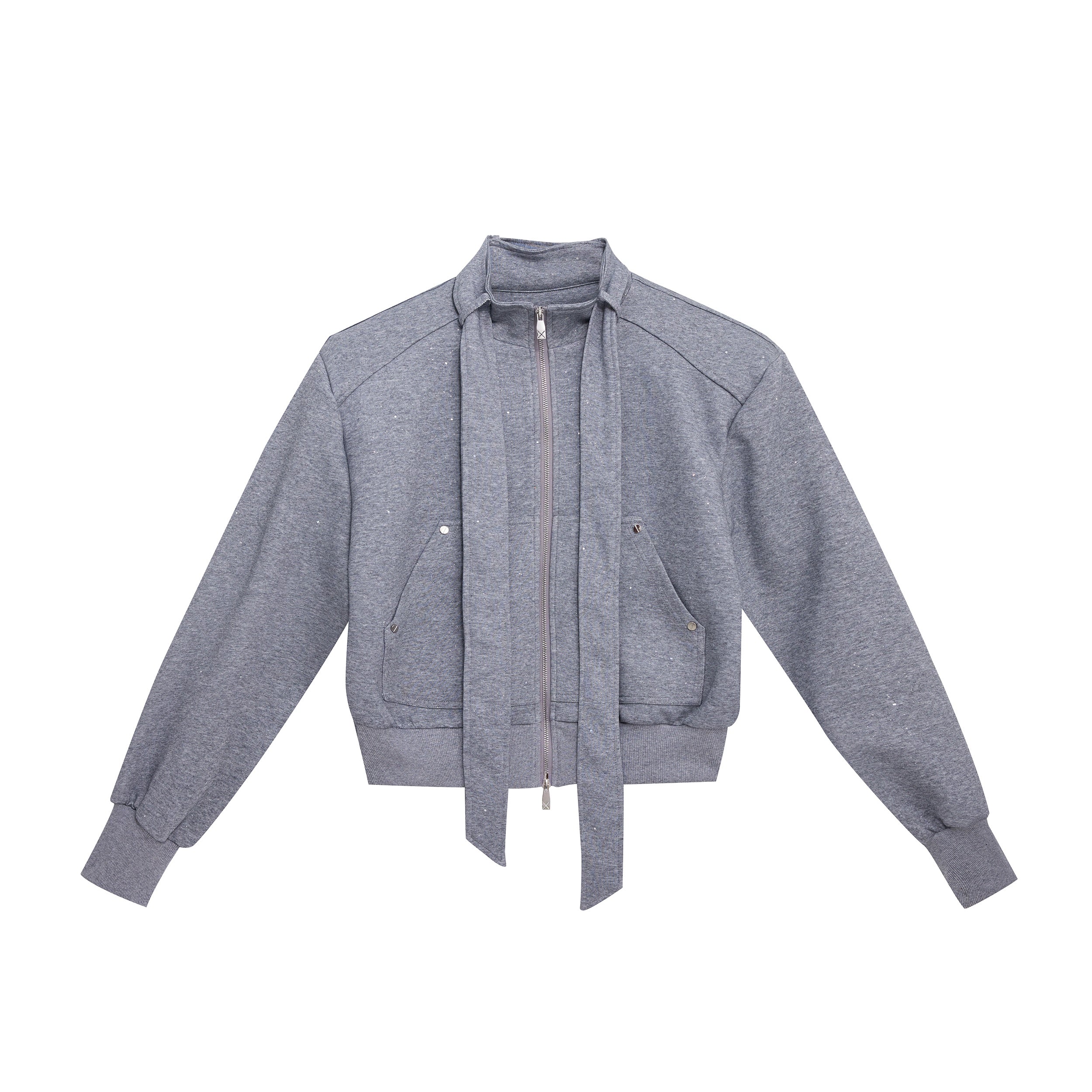 Split-Design-Hoodie-Set-with-Tie-Detail-Jacket---Streetwear-Mens-Outfit-Gray-Top