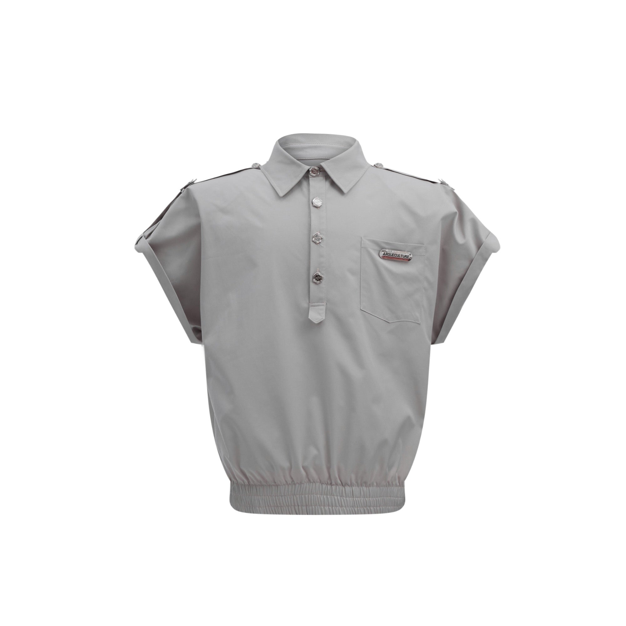 Streetwear-Metal-Button-Polo-Shirt-with-Structured-Shoulder-Yellow