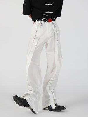 Streetwear-White-Pants---Metal-Zipper-Detail-Straight-Leg-Trousers-White