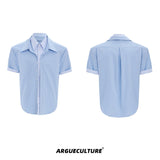 Striped-Color-Block-Shirt---Layered-Streetwear-Top-Blue-Short-Sleeve