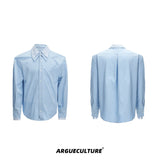 Striped-Color-Block-Shirt---Layered-Streetwear-Top-Blue