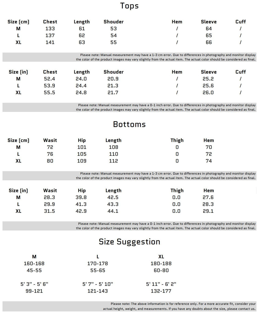 Size Chart for 재생 셀룰로오스 섬유로 만든 빈티지 디스트레스트 데님 수트