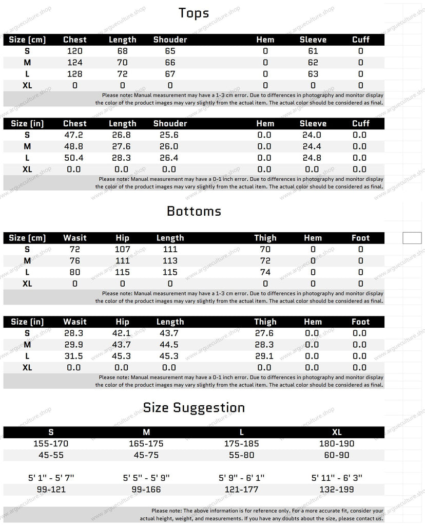 Size Chart for Silk Ice Fabric Shoulder Pad Long Sleeve Shirt Couple Sleepwear Set