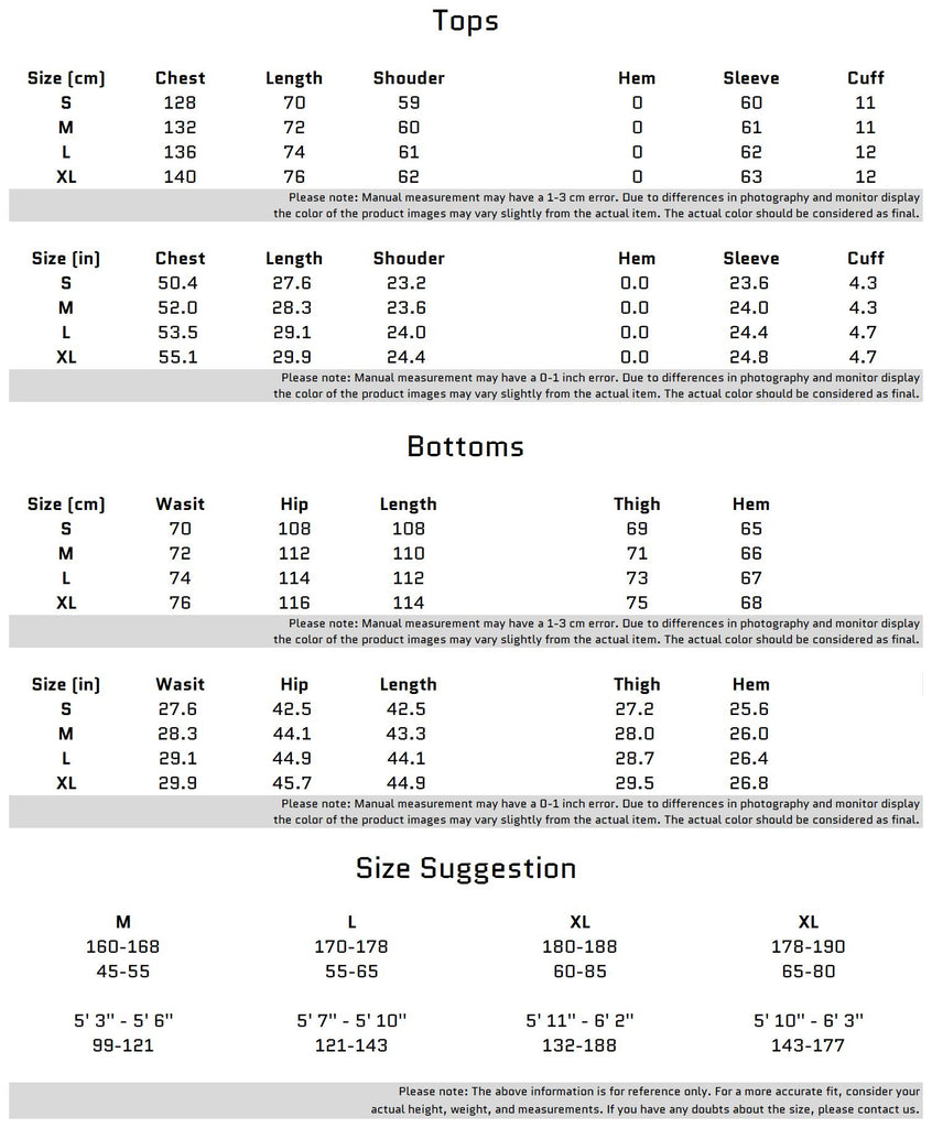 Size Chart for Oversized Hoodie Set | Metallic Print | Bold Streetwear Essentials