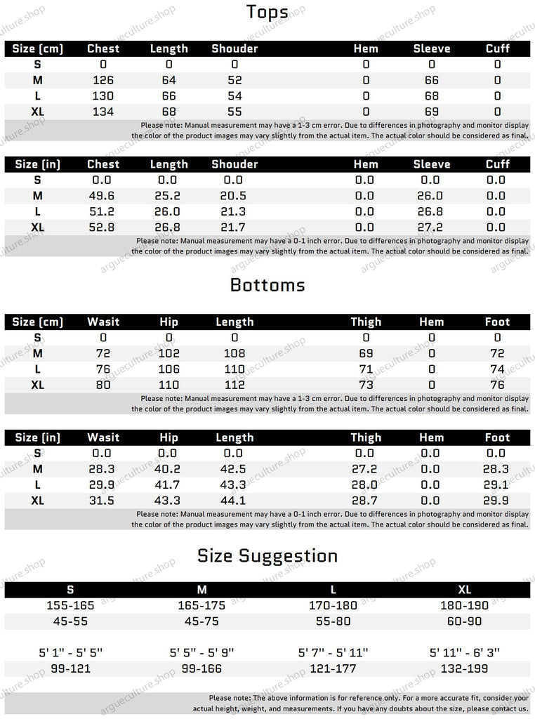 Size Chart for Oversized V-Neck Sweatshirt Set with Metallic Detailing