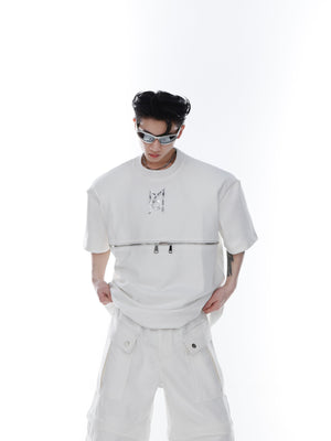 Summer-Graphic-Print-Zip-Up-Tee---Oversized-Streetwear-Top-White